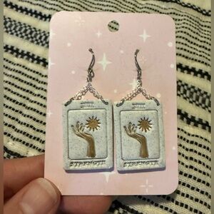 Silver and Gold Tarot Card Earrings